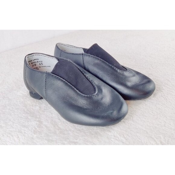 Kids Jazz Dance Shoe Black Leather Slip-on Capezio Size 10 Child Unisex - Picture 1 of 10